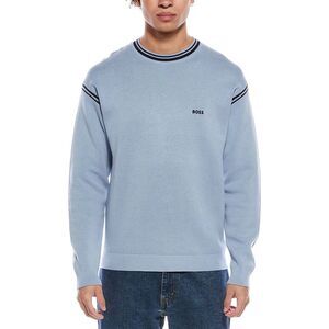 Hugo Boss Mens  Tape Crewneck Sweater, Blue